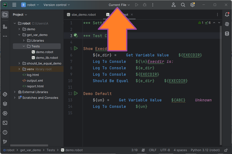 Настройка конфигурации запуска PyCharm для Robot Поддержка Robot Framework в PyCharm изображение с сайта www.testsetup.ru изображение с сайта www.testsetup.ru