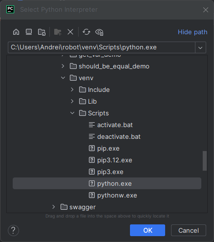 Настройка интерпретатора Python для Robot Framework Поддержка Robot Framework в PyCharm изображение с сайта www.testsetup.ru изображение с сайта www.testsetup.ru