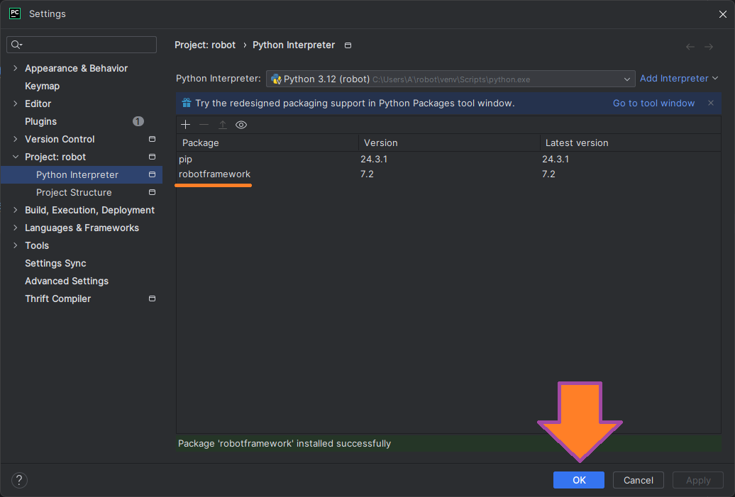 Установка Robot Поддержка Robot Framework в PyCharm изображение с сайта www.testsetup.ru изображение с сайта www.testsetup.ru